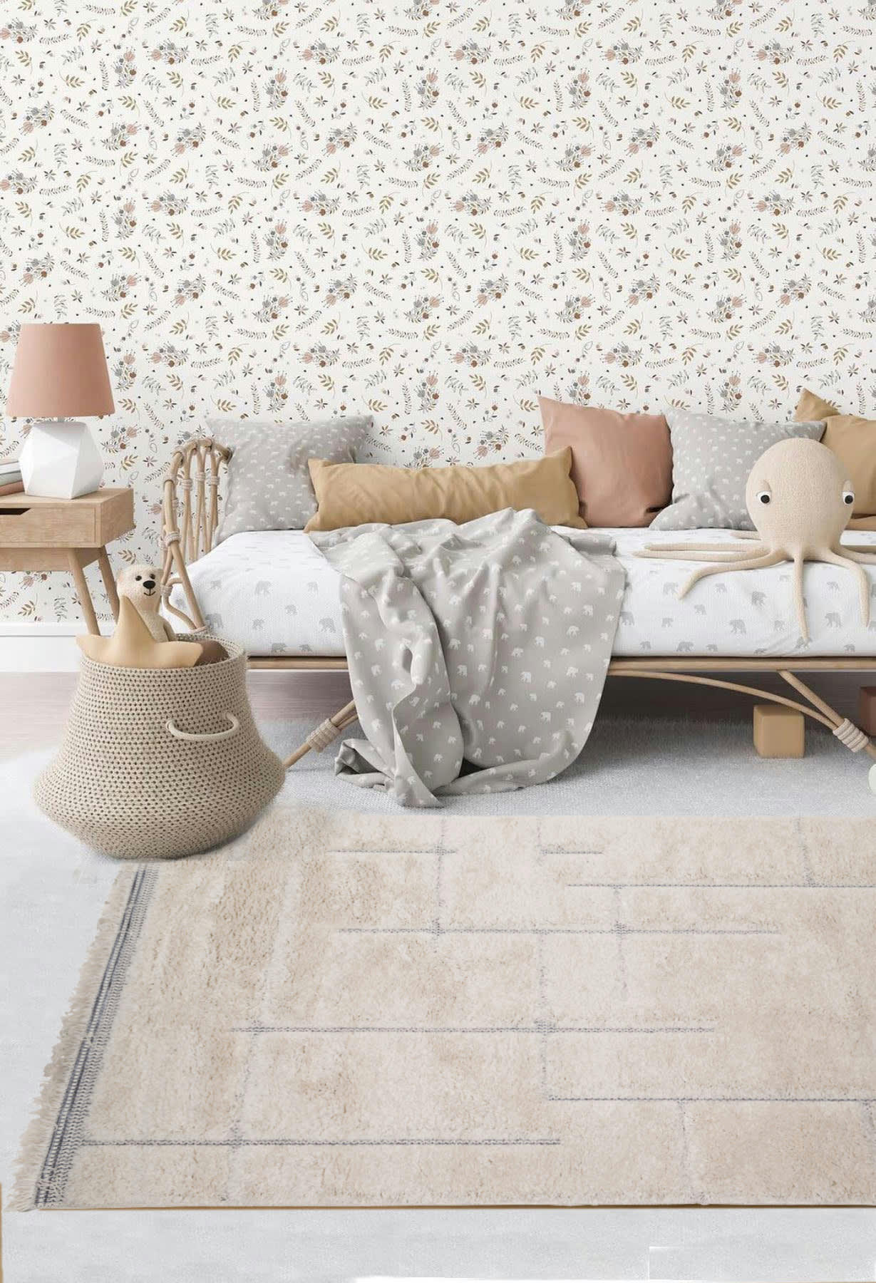 - Tapis deco boheme chic gris et beige 115x170, OEKO-TEX®