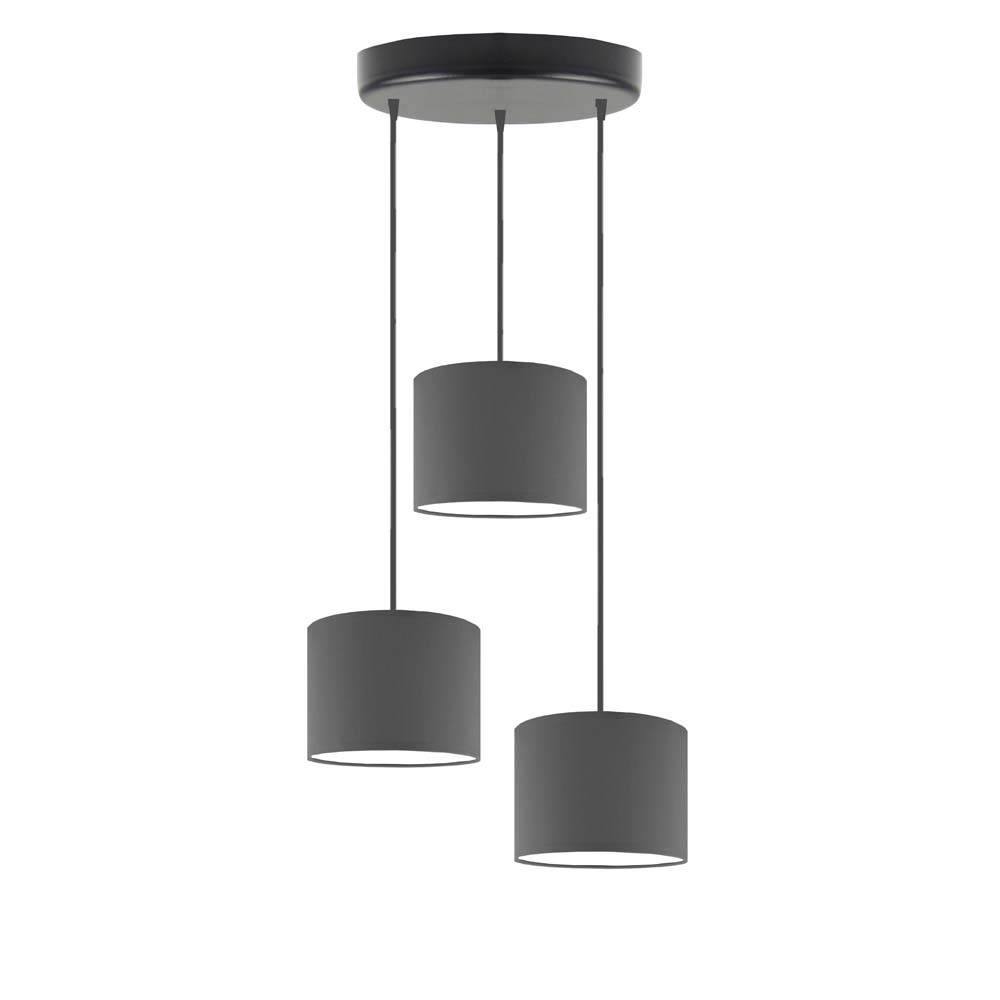 Lampa wisząca 3xE27 PUEBLO Czarny/ Szary Stalowy