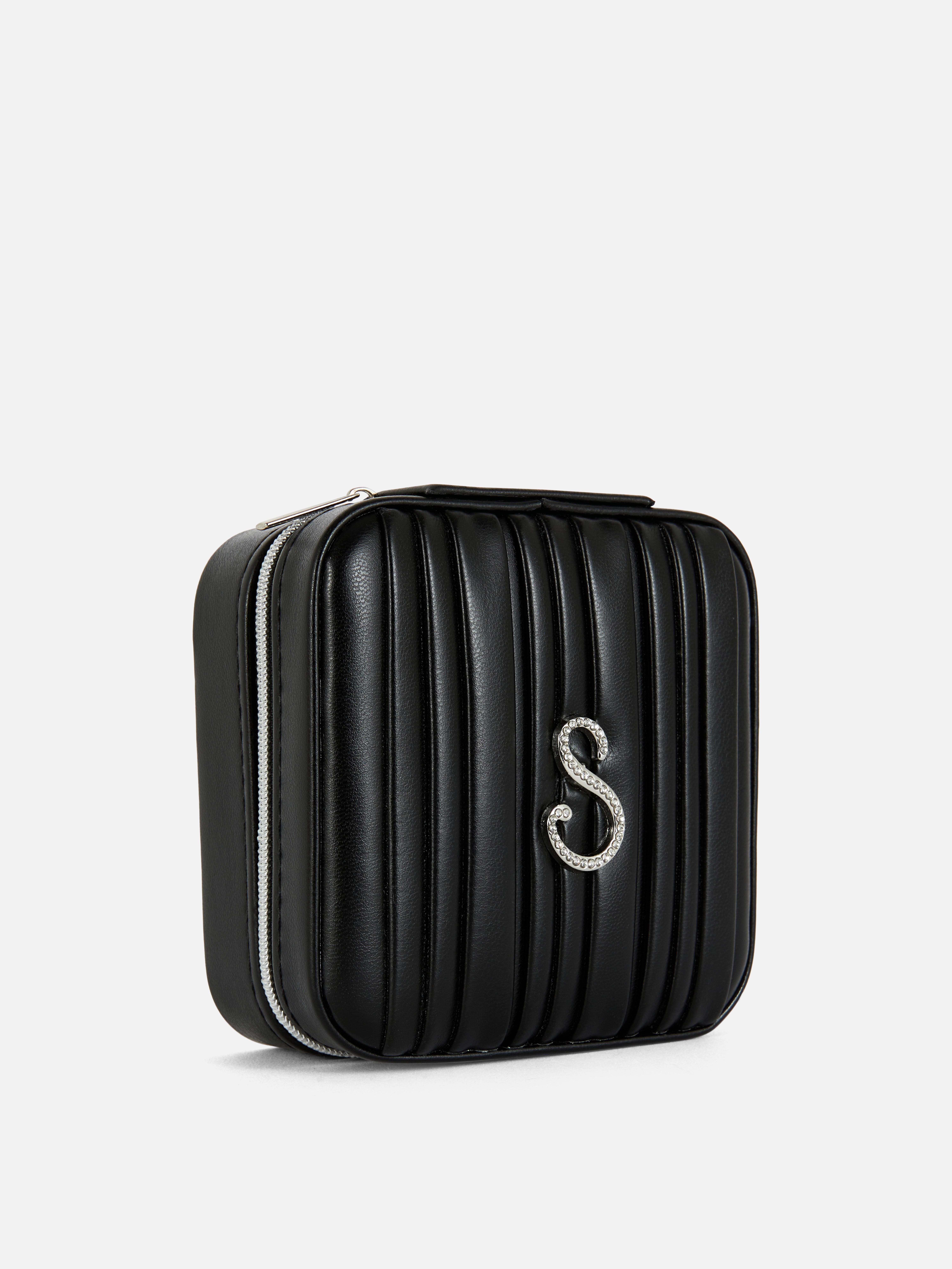 Pleated PU Initial Jewelry Box