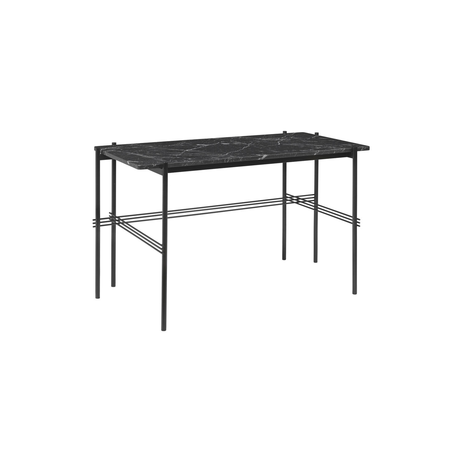 TS Desk, black marquina marble/black