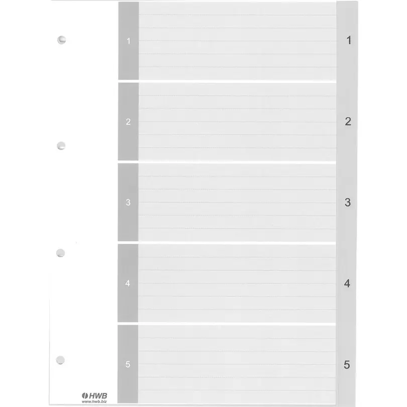 Etiketten 25er-Set Register A4