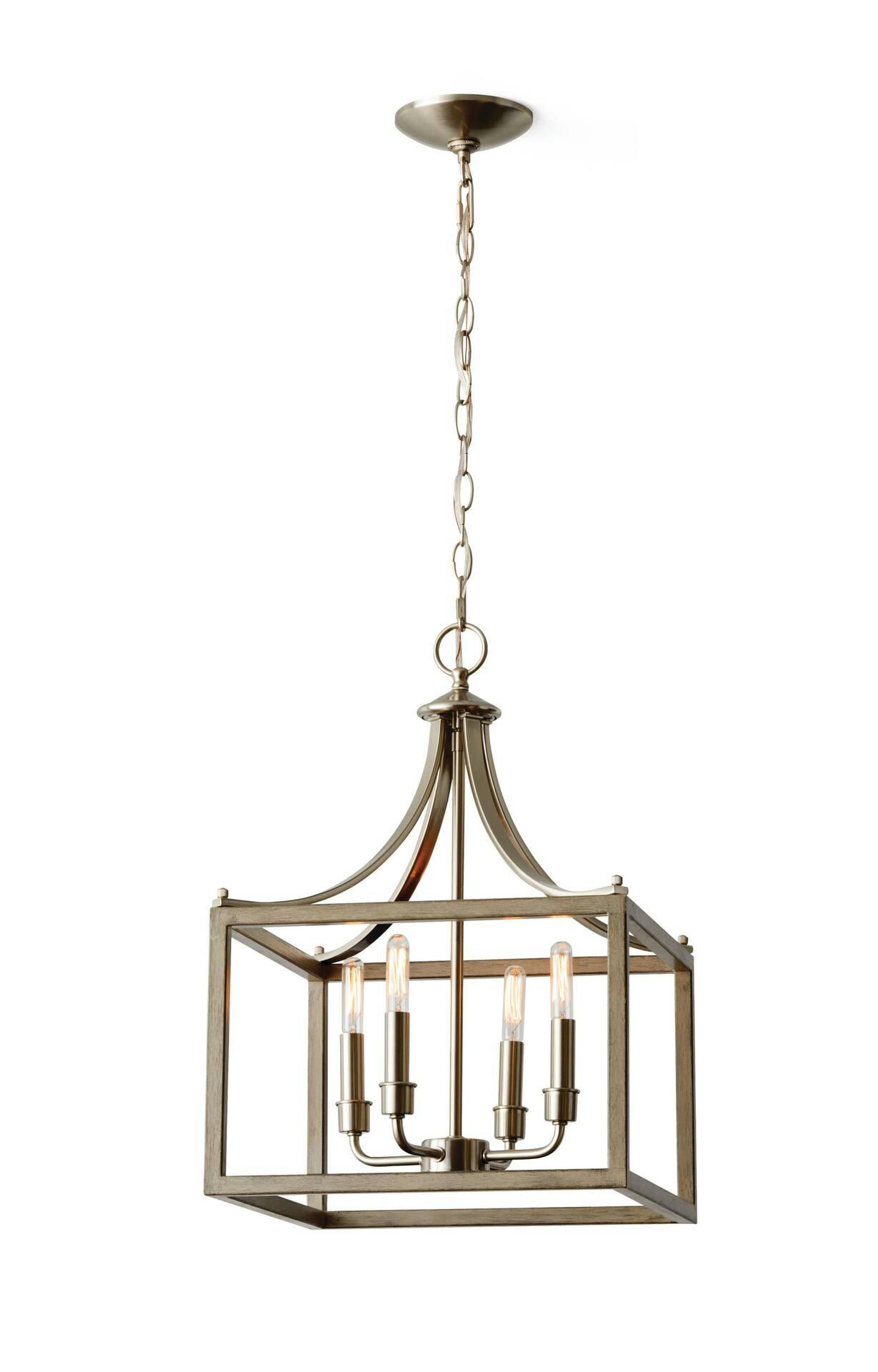 CANVAS 4-Light Chandelier,Grey/Brushed Nickel