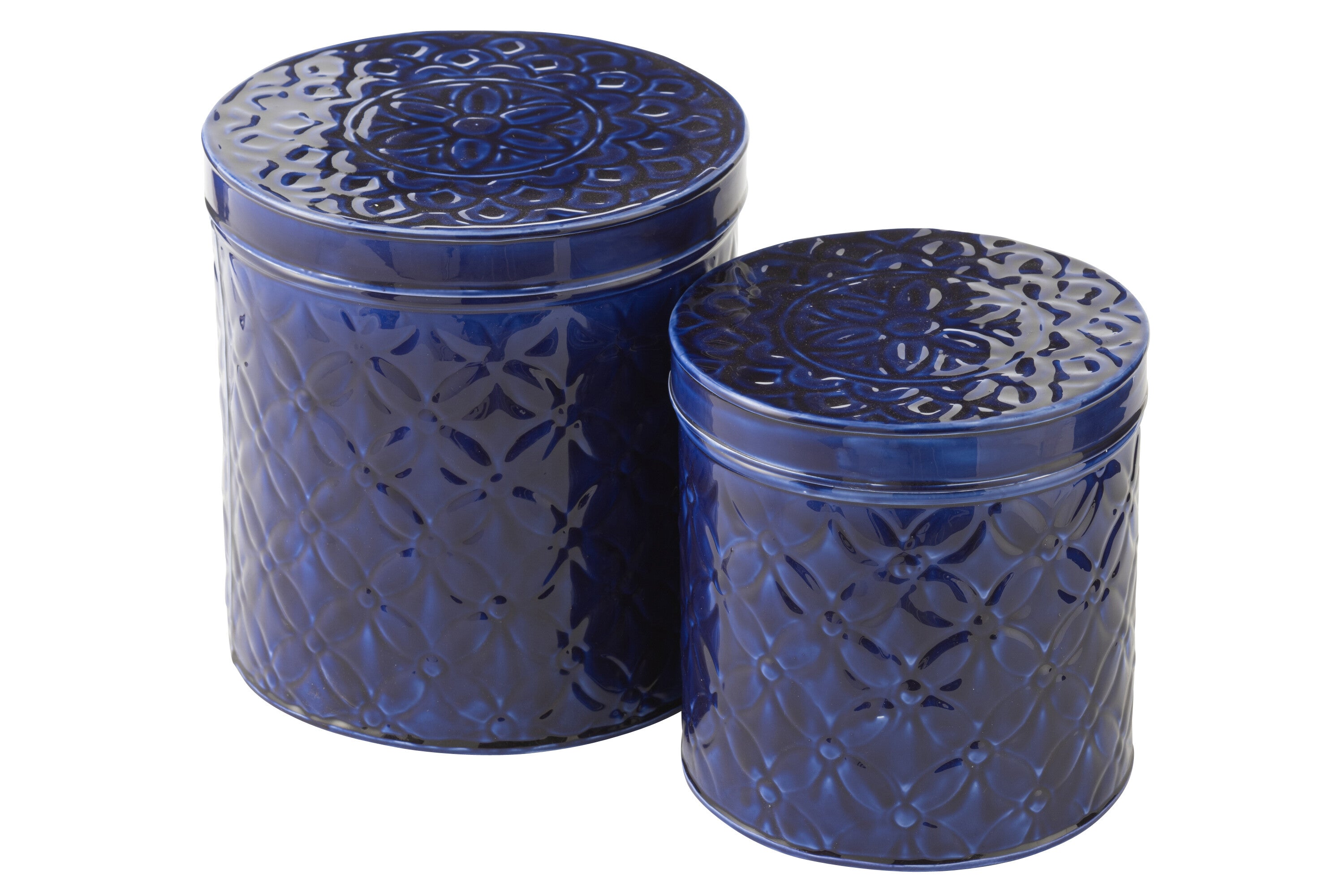 J-Line doos Pag - metaal - blauw - 2 stuks