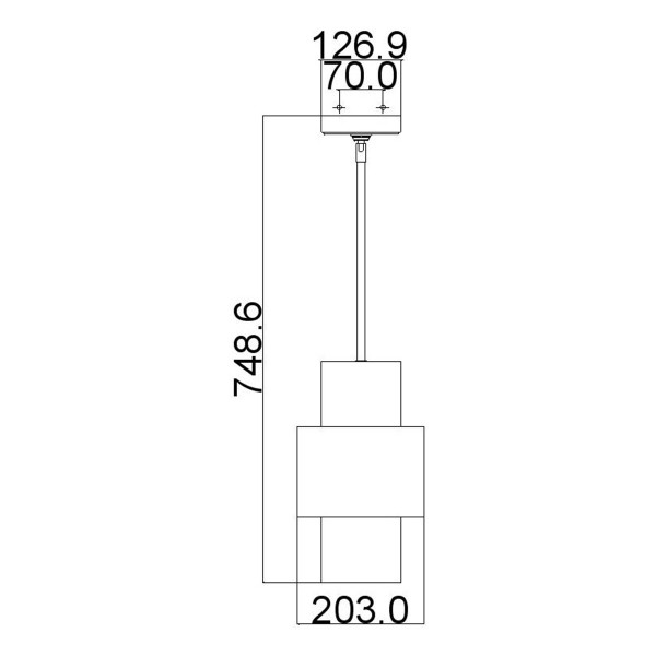 Lampa wisząca ciepłe srebro Kenney 1xE27x60W wym: 151,8x20,3x20,3 cm Feiss