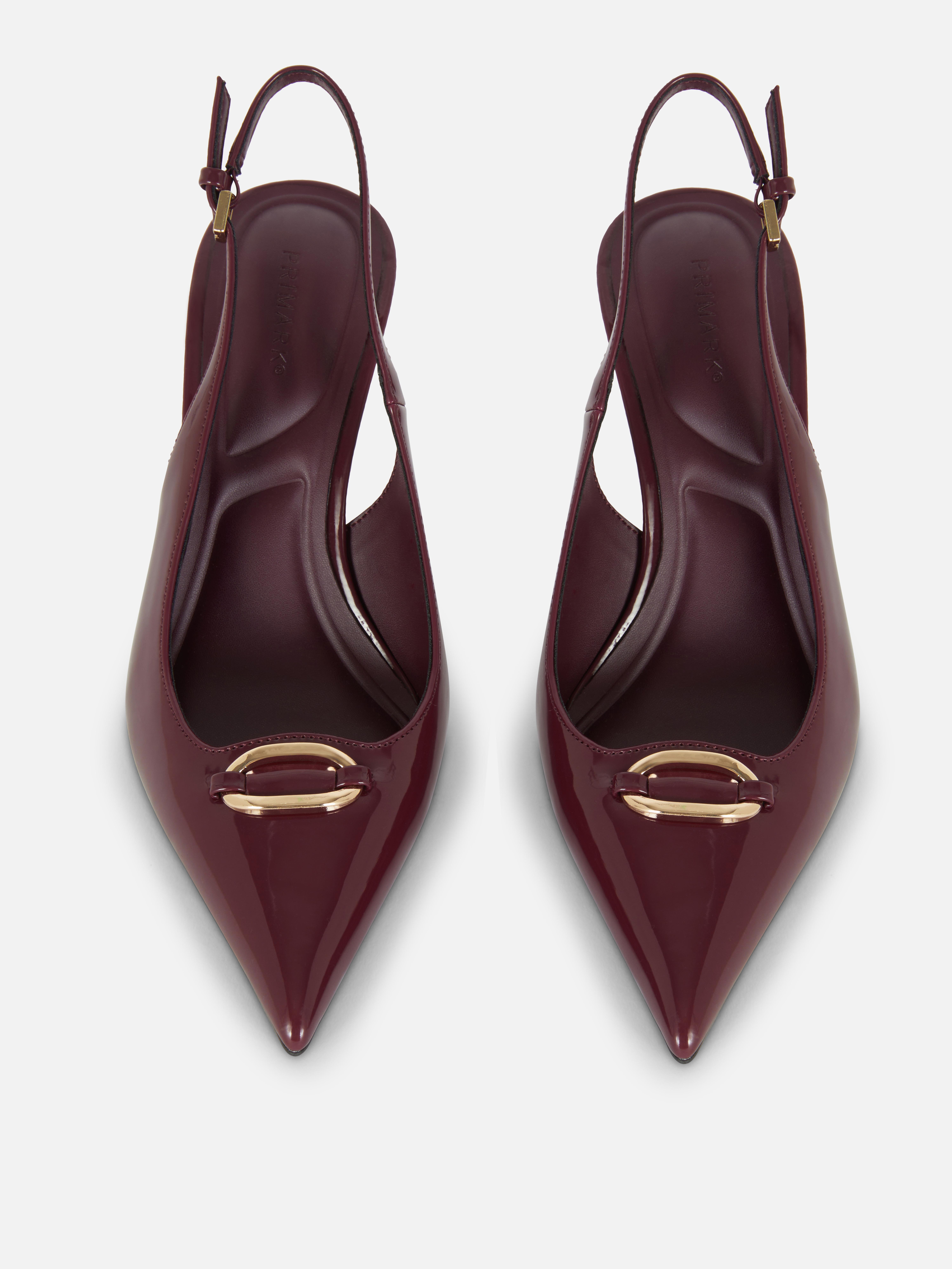 Metal Detail Slingback Heels