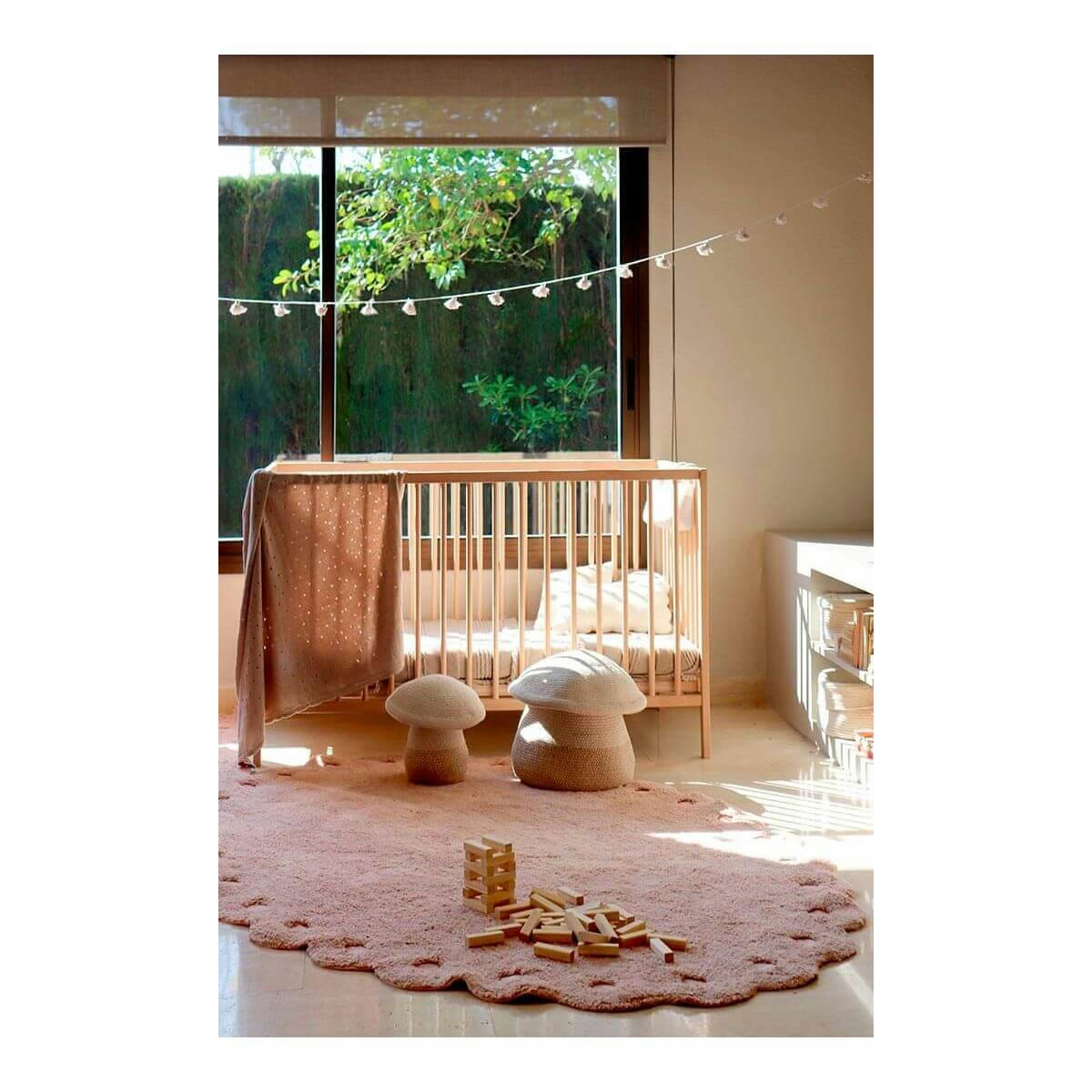 POMME DE PIN - Tapis  enfant en coton rose 130x180