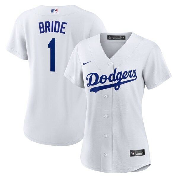 Los Angeles Dodgers Nike Women's #1 Bride Home Replica Jersey - White