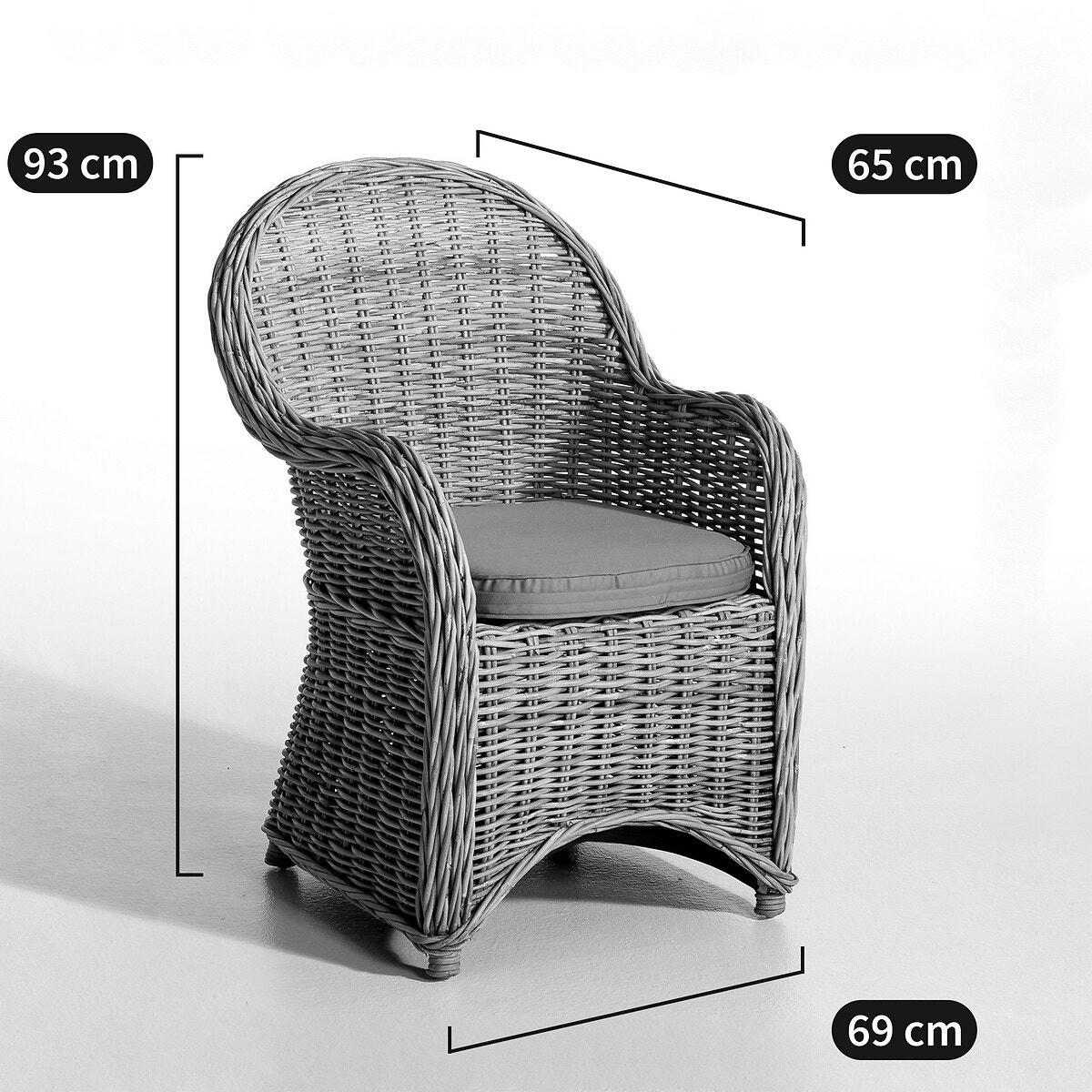 Fauteuil de jardin tressé, Elmer