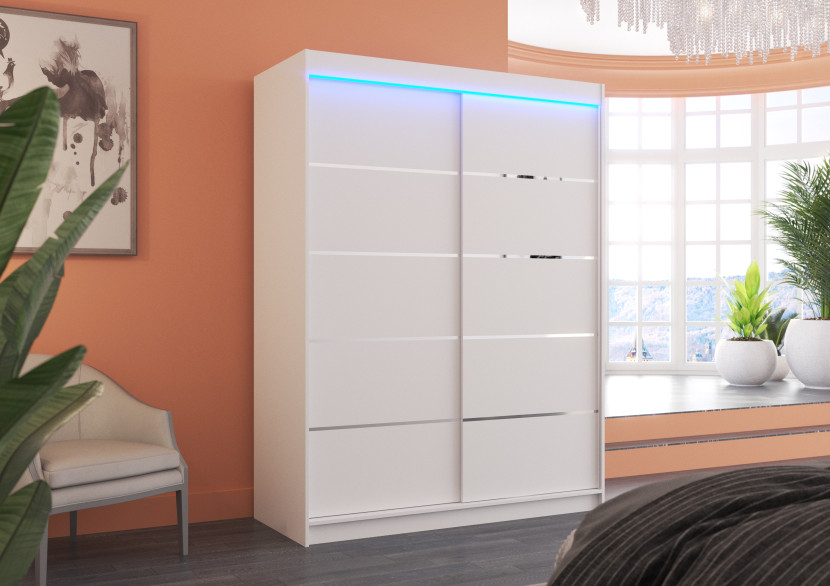Szafa przesuwna z oświetleniem LED LUFT 150 White
