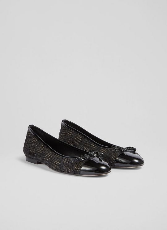 Kara Black Tweed Ballet Pumps