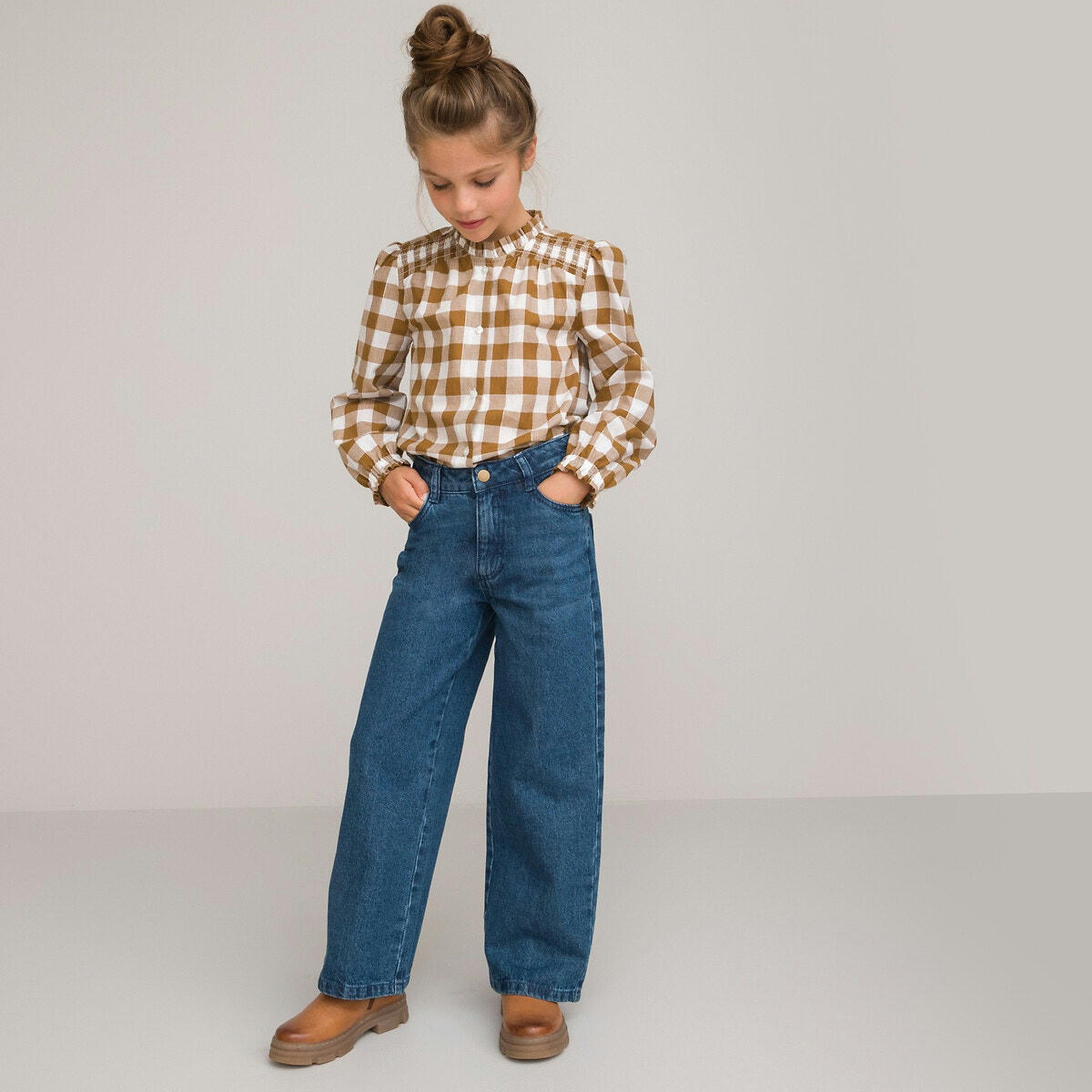 Blouse à carreaux manches longues 3-12 ans