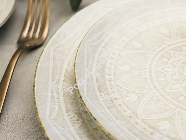 Komplet talerzy na 6 osób (18 el.) Lubiana - Boss / Roma 9230 Piaskowa Mandala