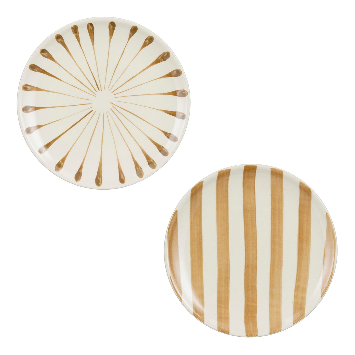Mica Decorations Elsie Ontbijtbord - 1 Bord Willekeurig - Kleur/Variant Niet Kiesbaar - H2 x Ø20 cm - Steengoed - Bruin