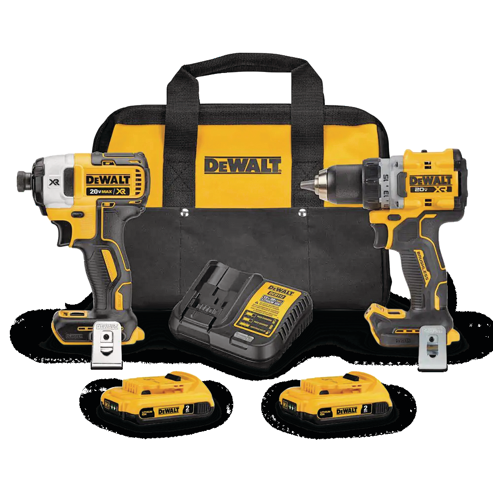 DEWALT DCK248D2 20V MAX XR Brushless Drill/Driver & Impact Driver Combo Kit, 2.0 Ah
