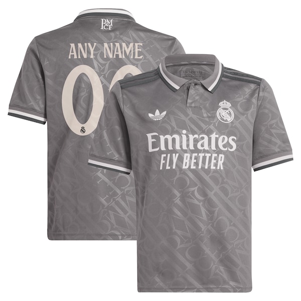Los Merengues adidas Originals Youth 2024/25 Third Replica Custom Jersey - Charcoal