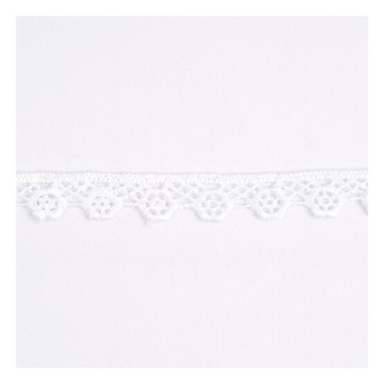 White Floral Guipure Lace Trim by the Metre