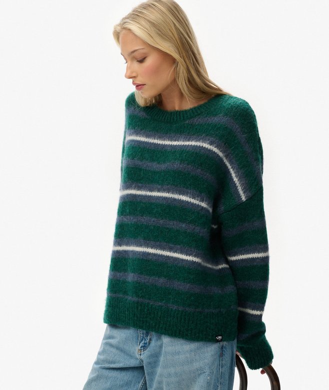 Slouchy Brushed Stripe Knit Jumper