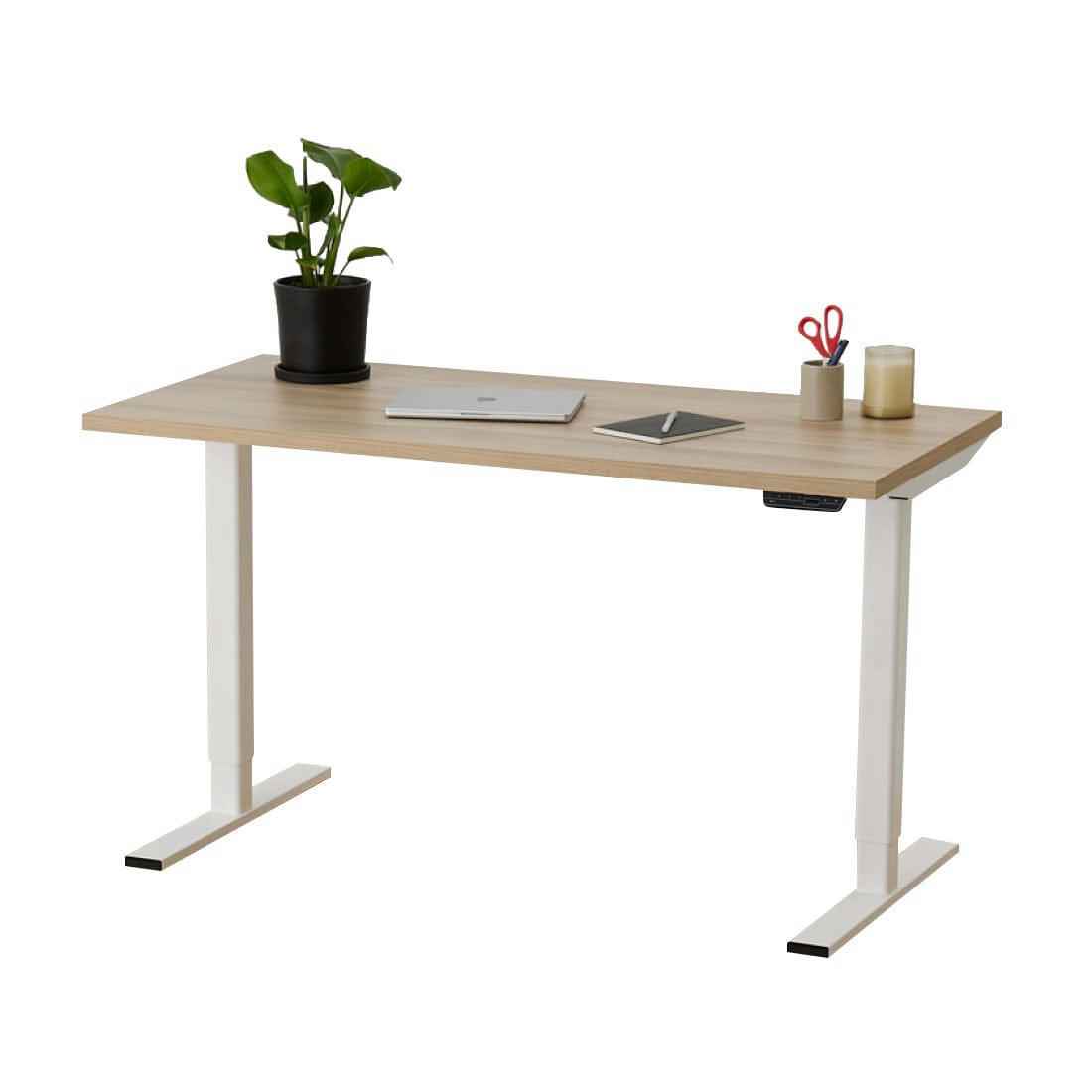 ELEVA PREMIUM - Bureau assis debout effet bois naturel 140x70x3cm