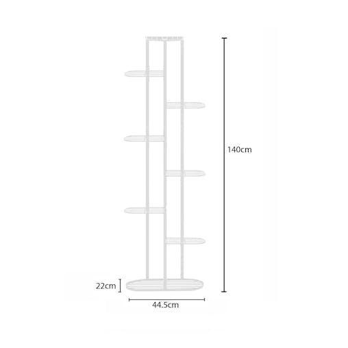 SOGA 8-Tier 9-Pot White Metal Plant Rack Flowerpot Display Stand