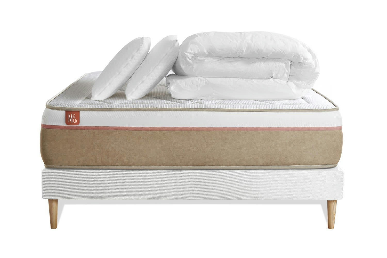 LE SOYEUX - Pack matelas sommier kit 140x190 oreiller couette