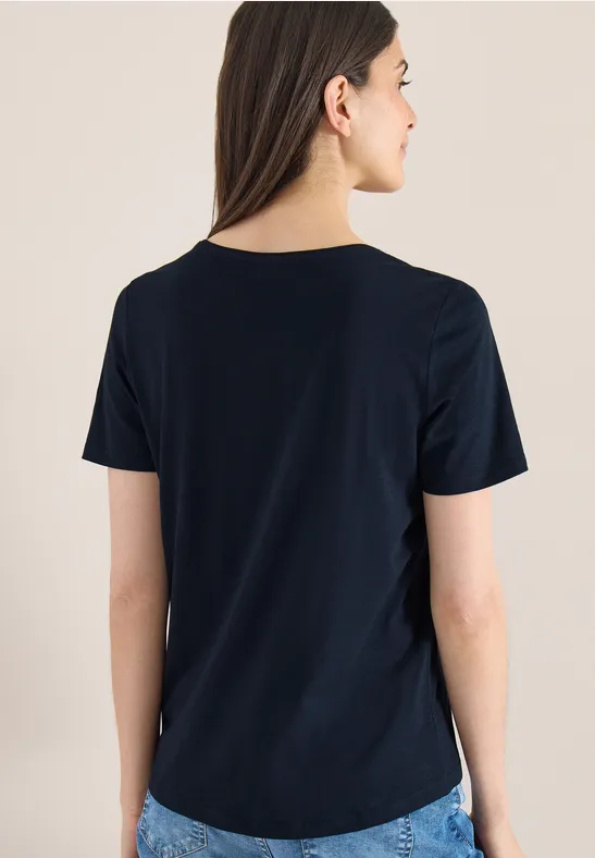 Basic T-Shirt mit Rundhals in Unifarbe