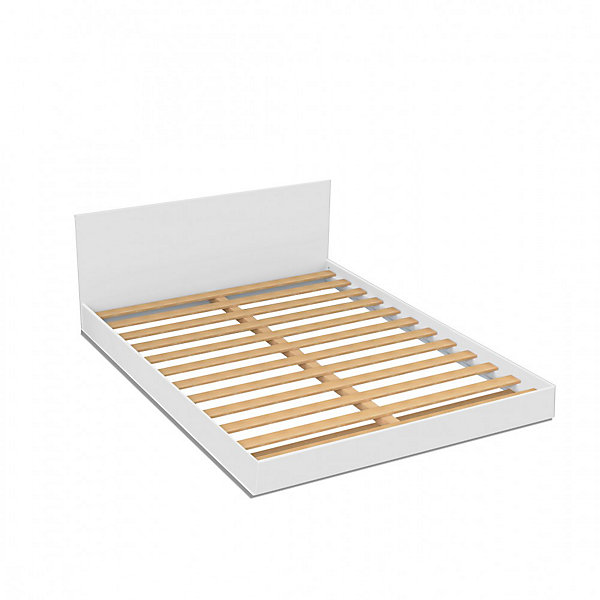 Lit LOFT 160x200   2 chevets  sommier   tête de lit / Blanc
