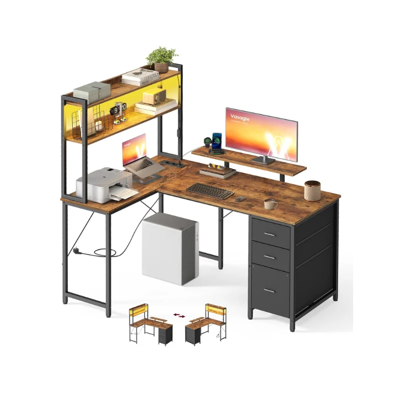Bureau d'Angle Gamer avec LED