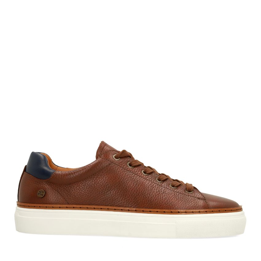 No Stress Cognac leren sneakers