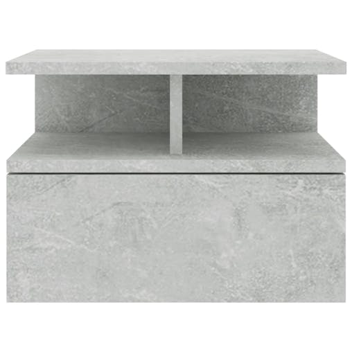 NNEVL Floating Nightstands 2 pcs Concrete Grey 40x31x27 cm Chipboard