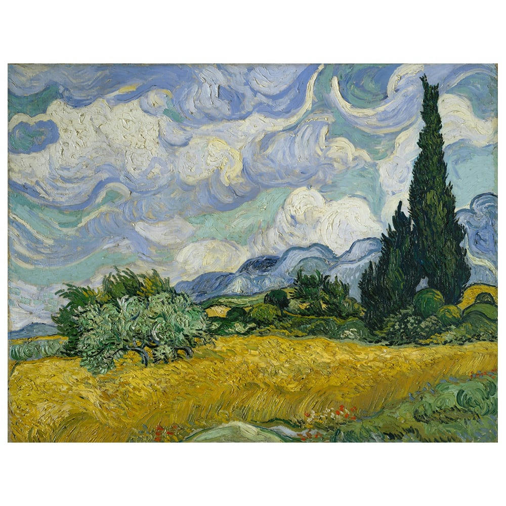 - Tableau champ de blé avec cyprès Vincent Van Gogh cm 60x80cm