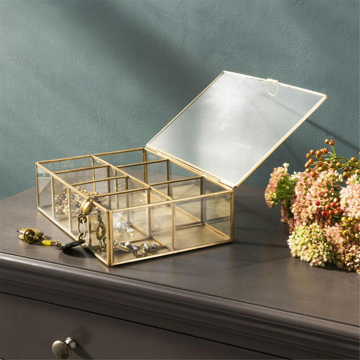 MIRA - Boîte à bijoux en verre et métal