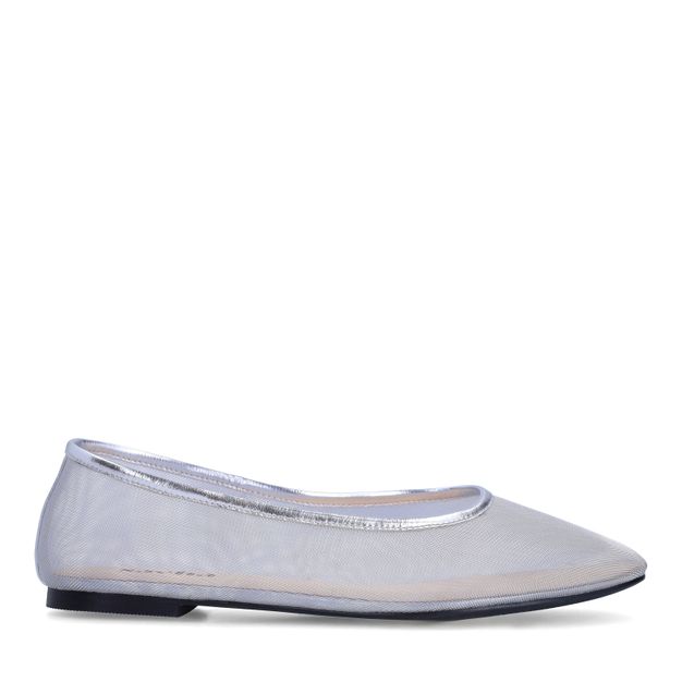Zilveren mesh ballerina's