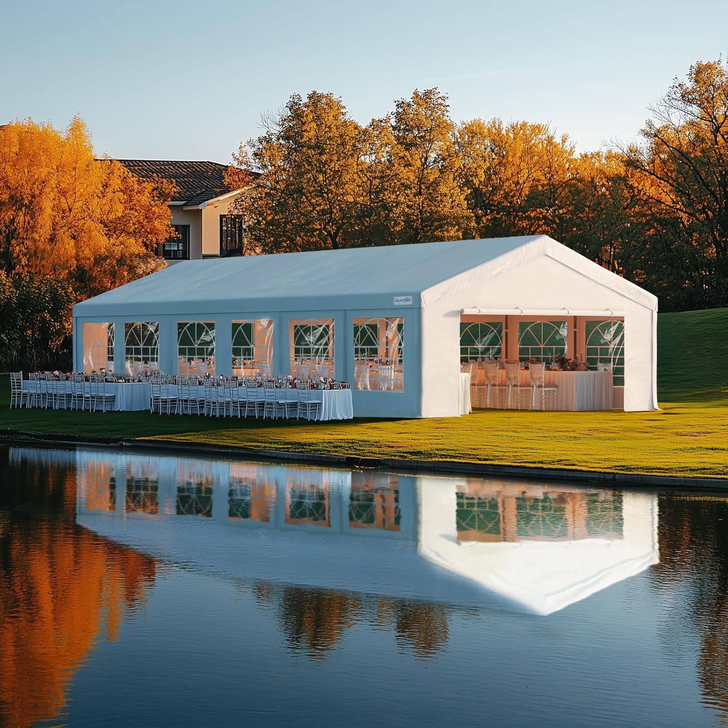Quictent 20x40ft Party Tent Heavy Duty Outdoor Canopy Tent Carport Wedding Event Shelter BBQ Wedding Tents for Parties with Storage Bags(Church)
