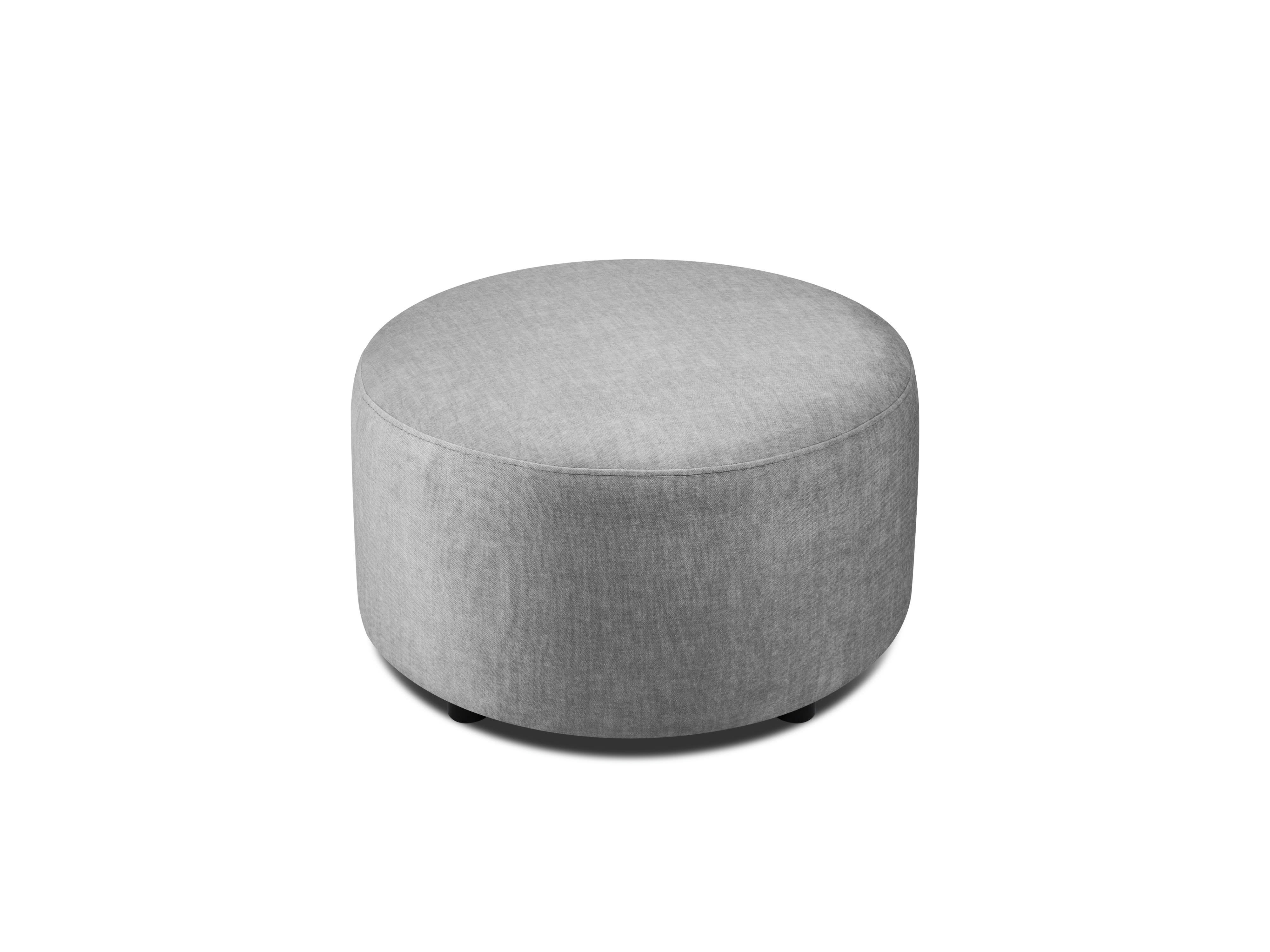 ALICE - Pouf en velours gris clair