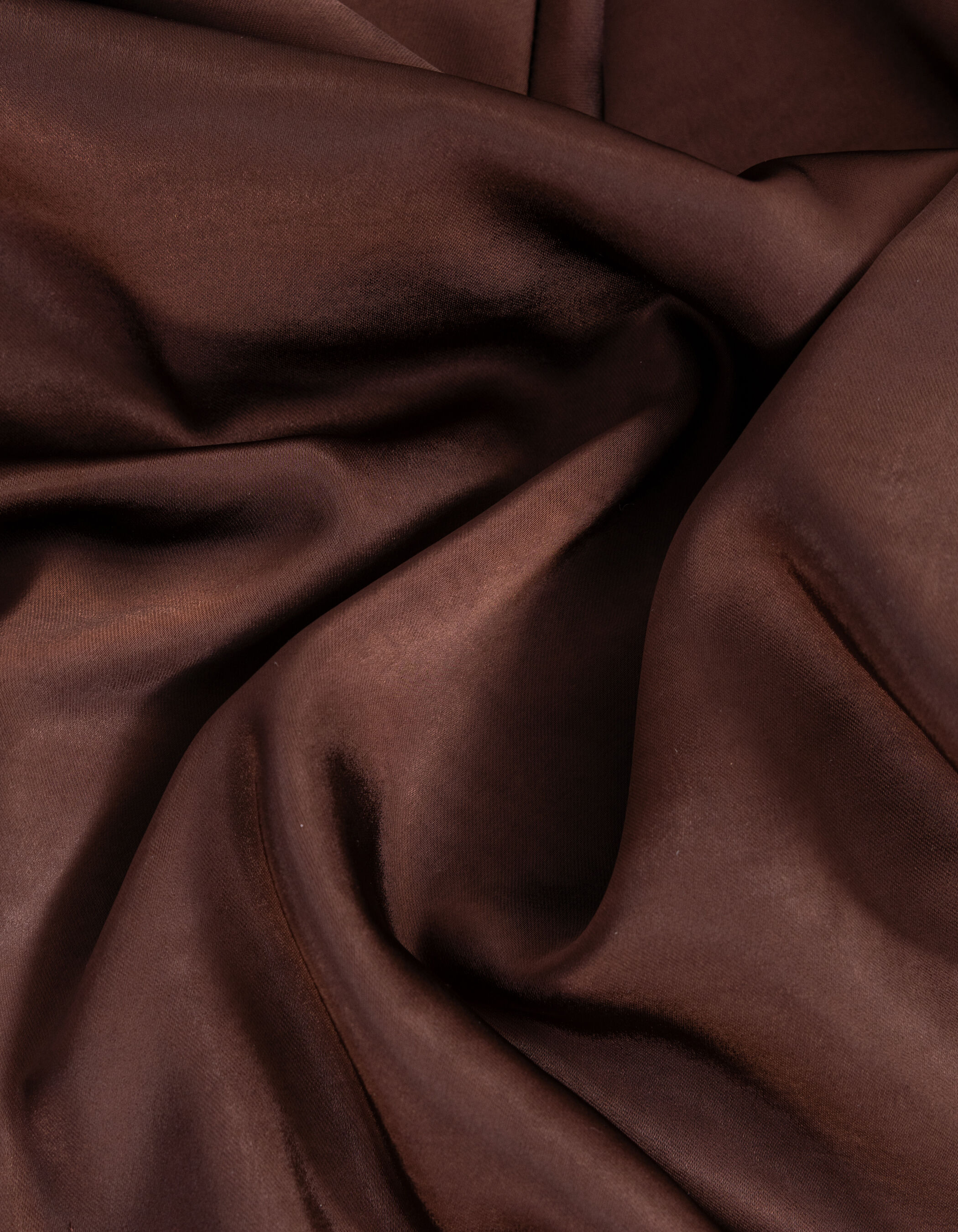 Jupe midi marron satinée Femme