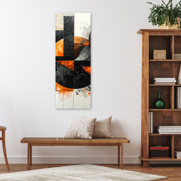Obraz do salonu pokoju biura, Abstrakcja koła kształty czarno 30x90