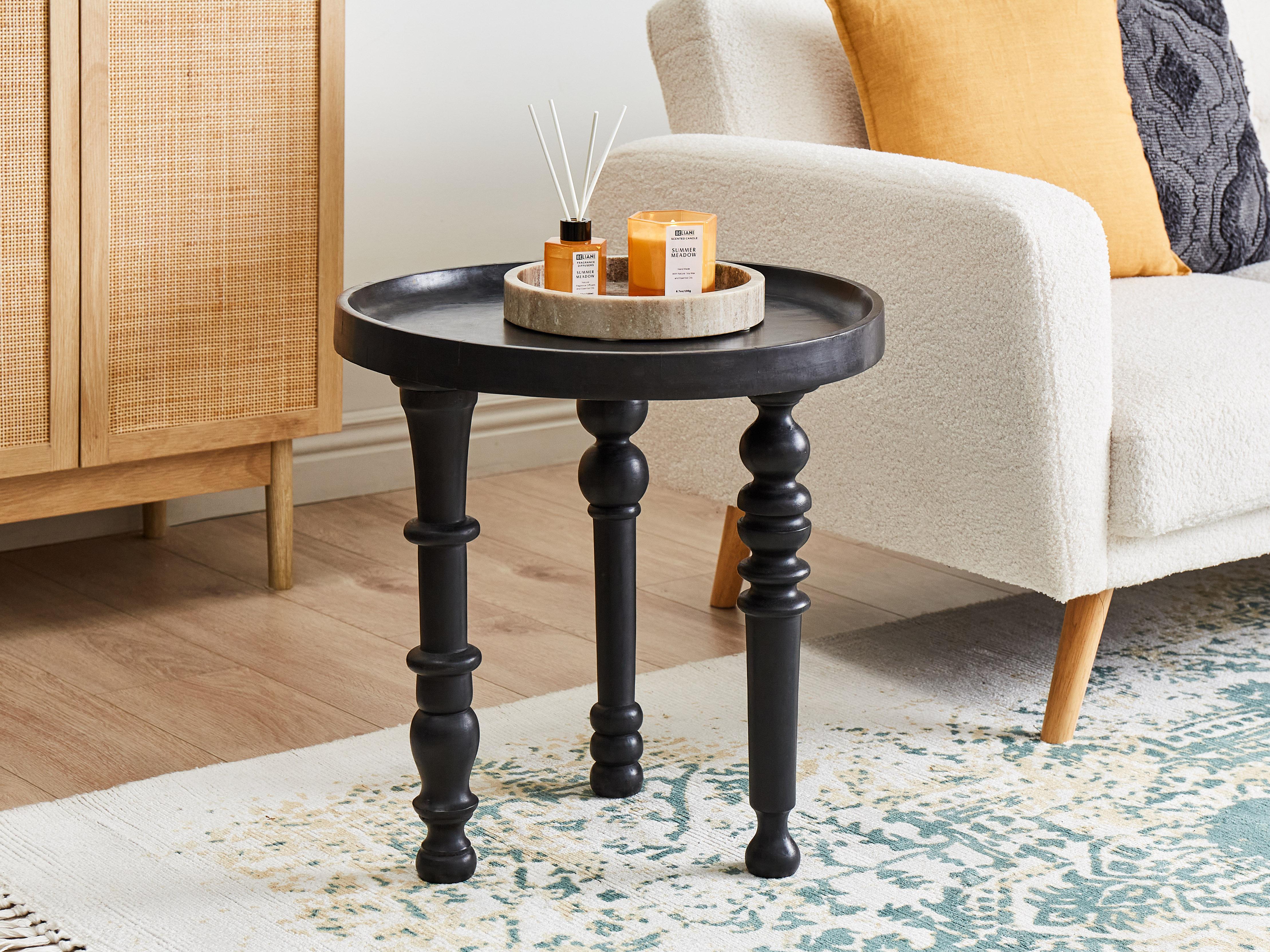 Side Table LEETON Mango Wood Black