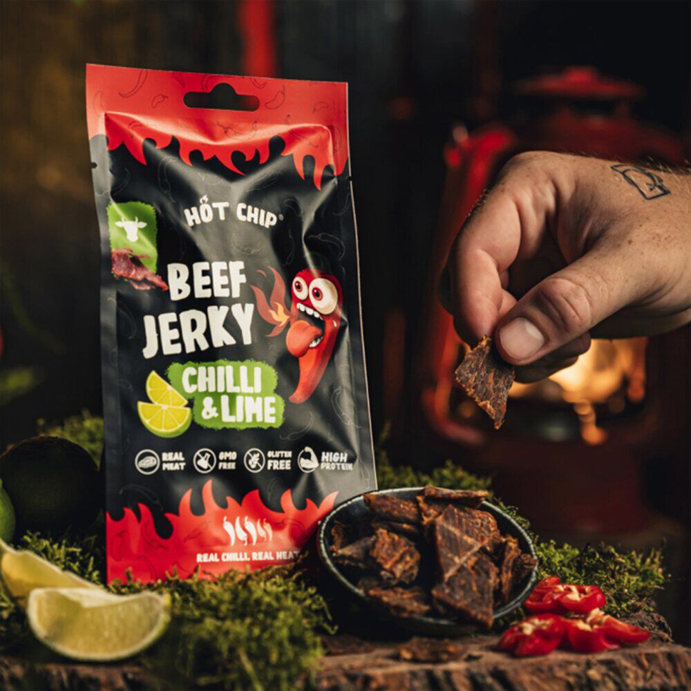 Viande séchée boeuf Beef Jerky saveur chili et citron vert 25gr