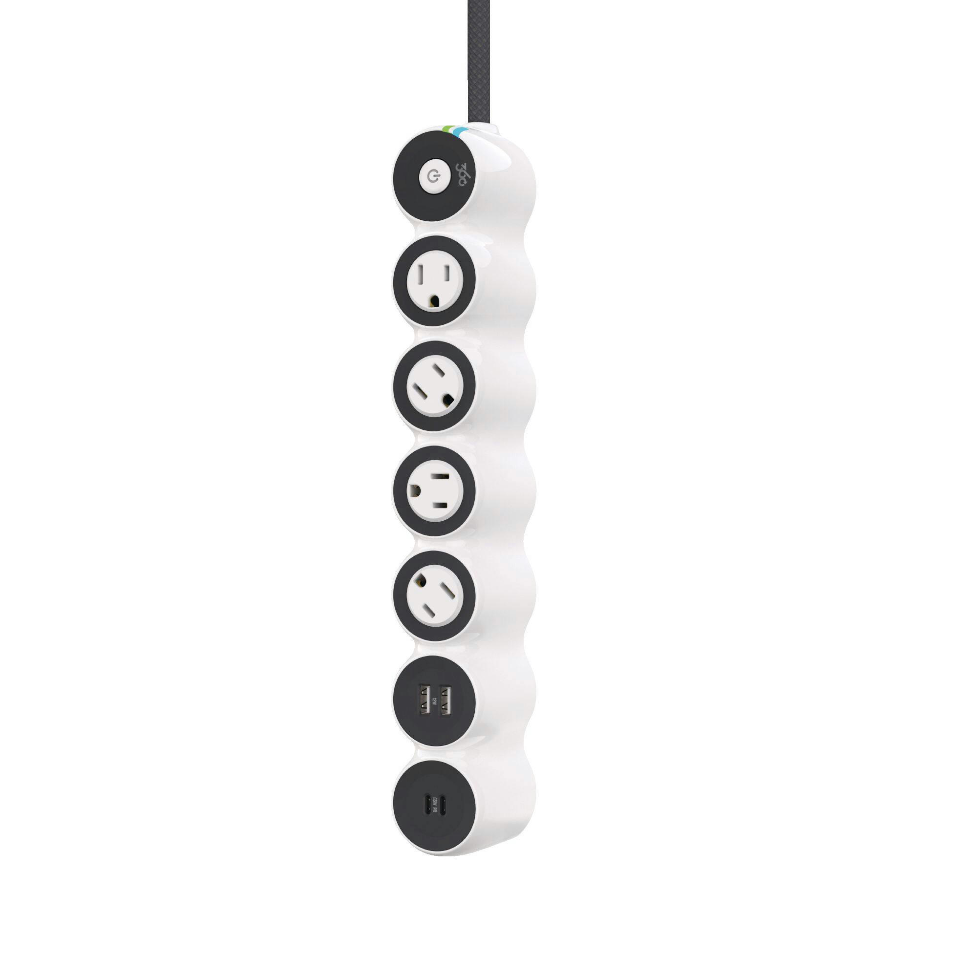 Powercurve 77 Power Bar with 6-ft Cord, Braided, White