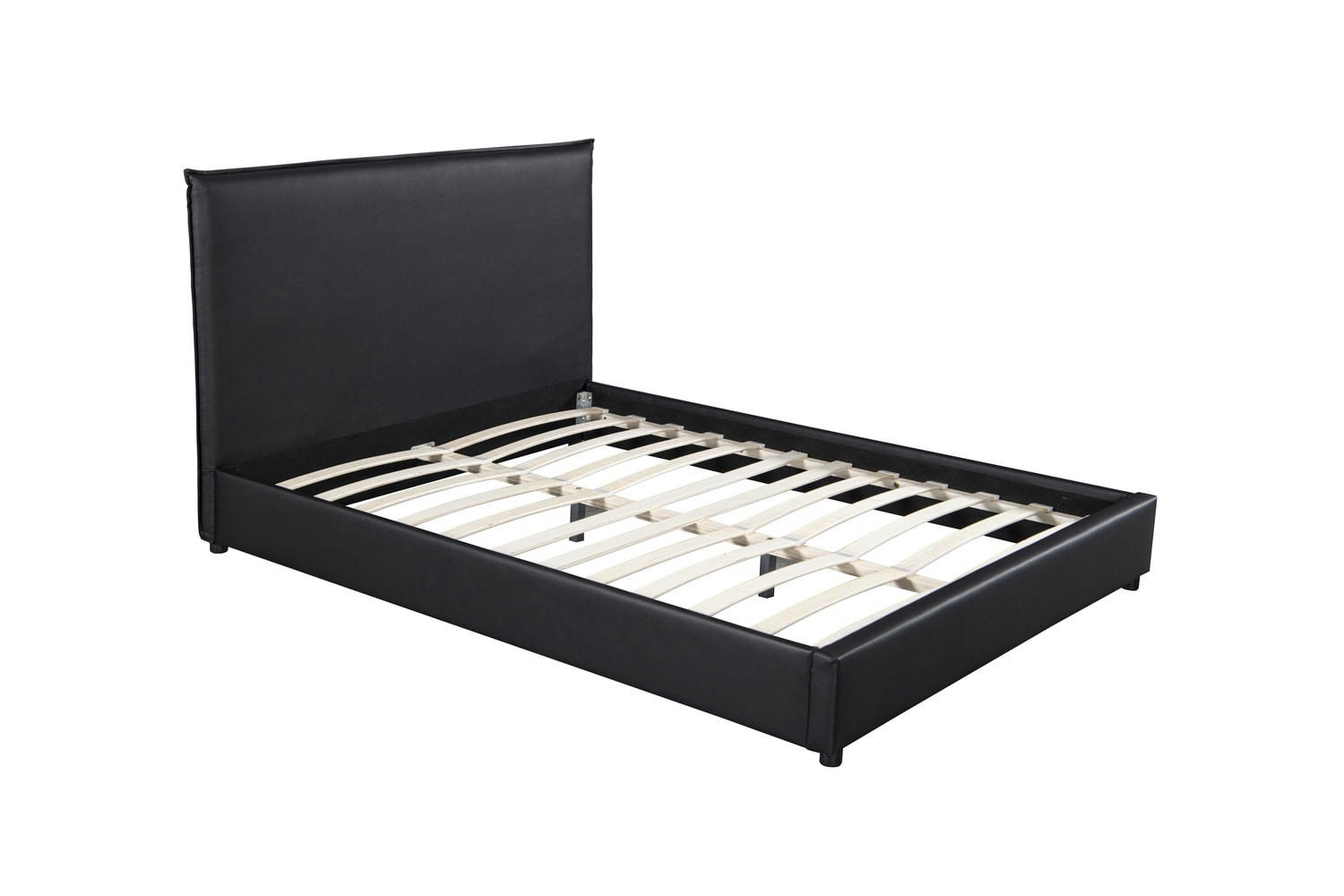 CHESTER - Lit design 160x200 cm en similicuir noir