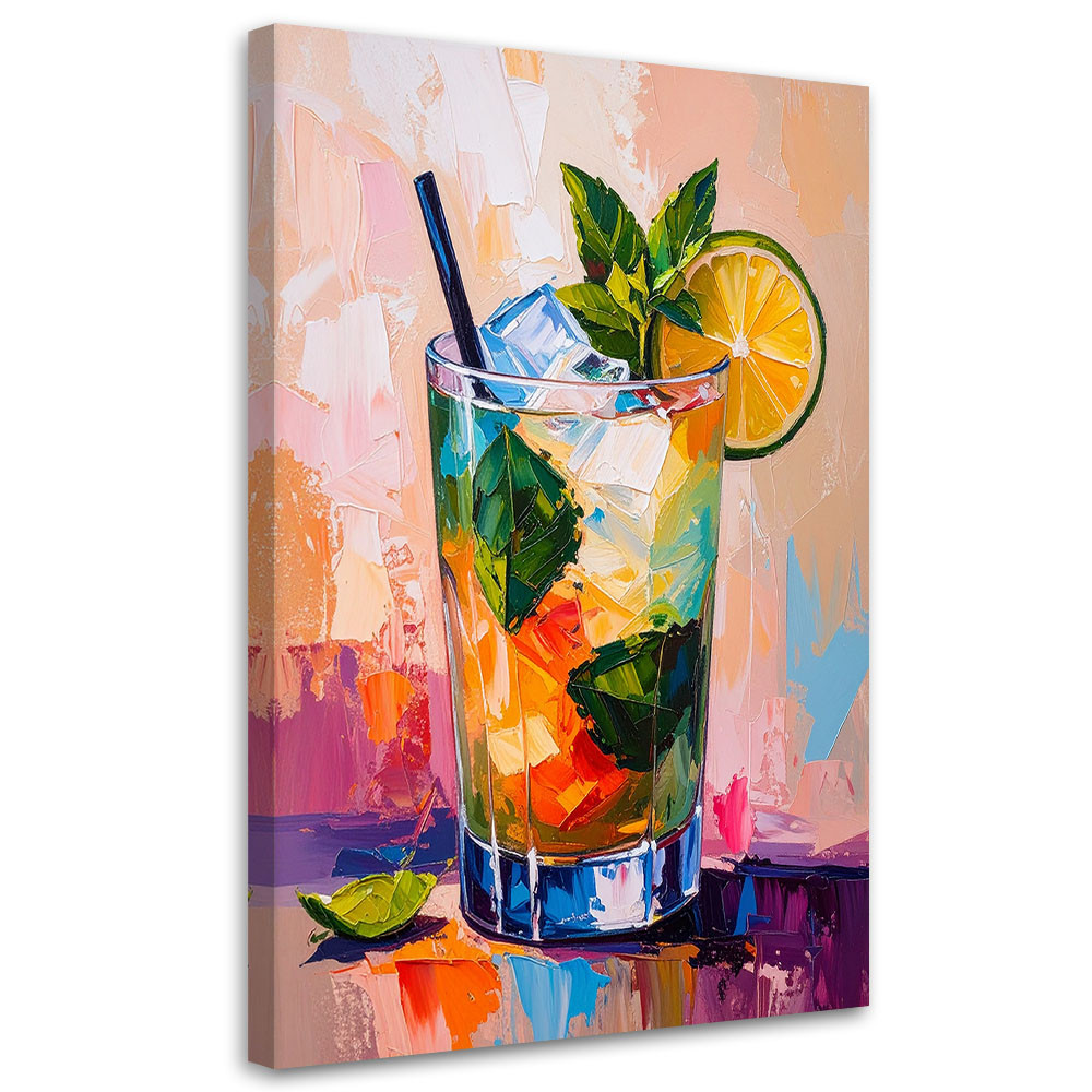 Obraz do kuchni baru jadalni, Mohito Koktajl Limonka 20x30