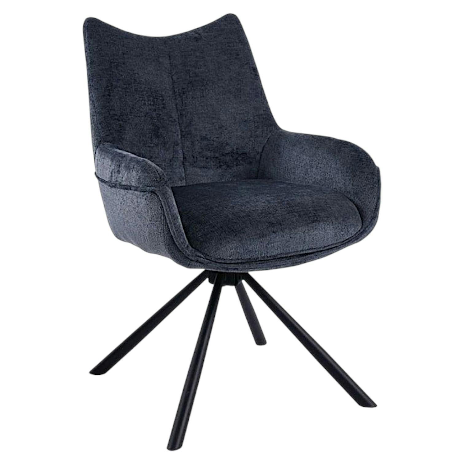 Chaise pivotante bleue à accoudoirs (lot de 2) IENA