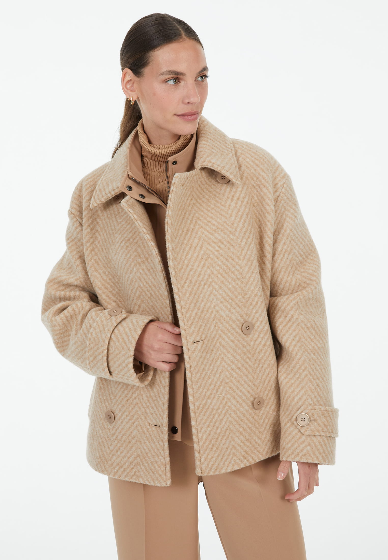 Cabanjacke mit Fischgratmuster