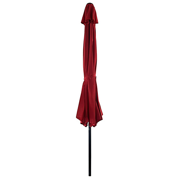 Parasol droit HAPUNA rond 3,30m de diamètre rouge - HAPPY GARDEN