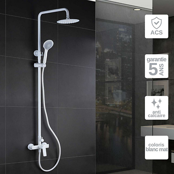 Colonne de Douche Anti-Calcaire Chrome IMEX LUXOR BDX023/BL