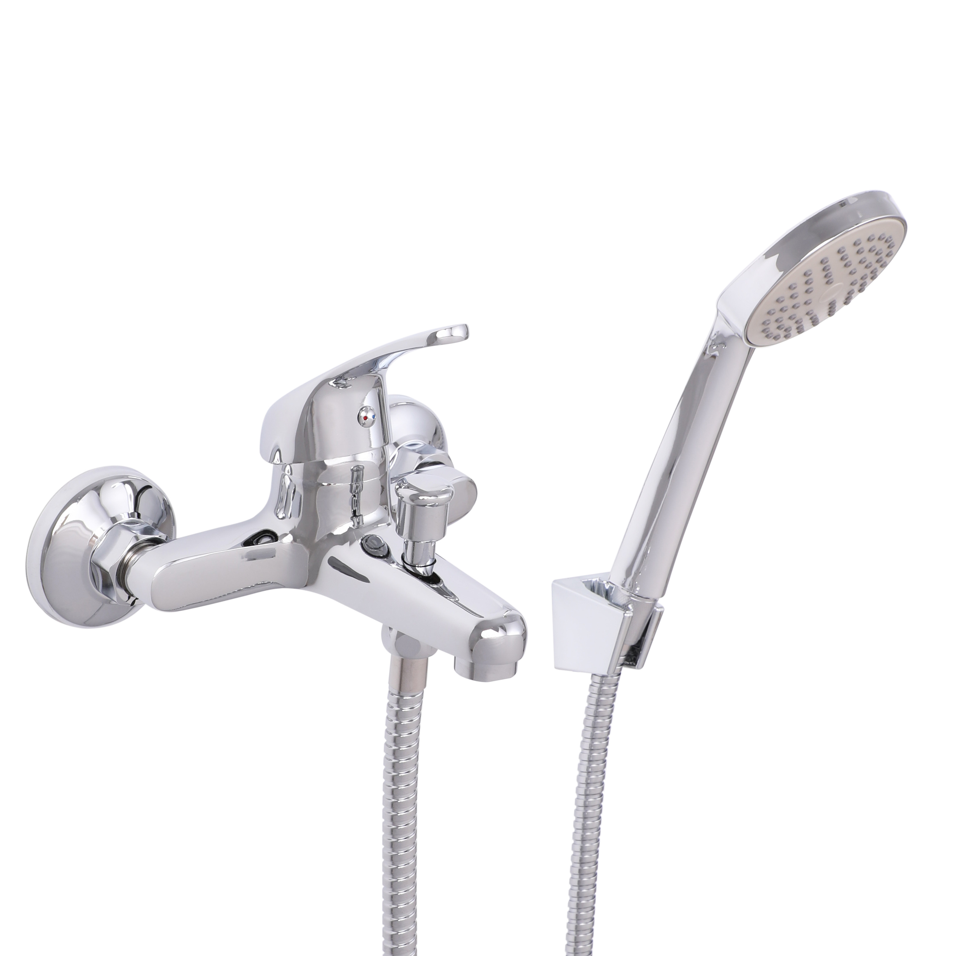 Bateria wannowo-prysznicowa mechaniczna srebrna chrom - Yoka