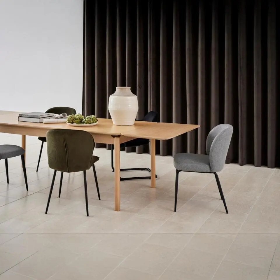 Eetkamerstoel - Groen - Stof - Zithoogte 46,5cm - Grenda - Set van 2