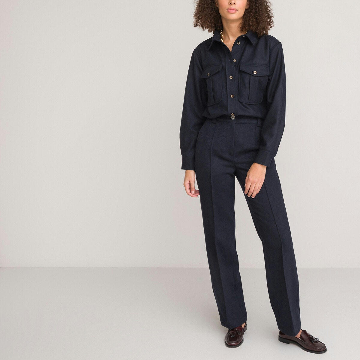 Surchemise en flanelle laine mélangée