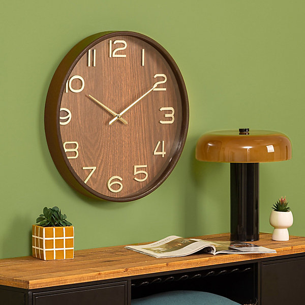 Horloge Ivana bois foncé D55cm - Atmosphera