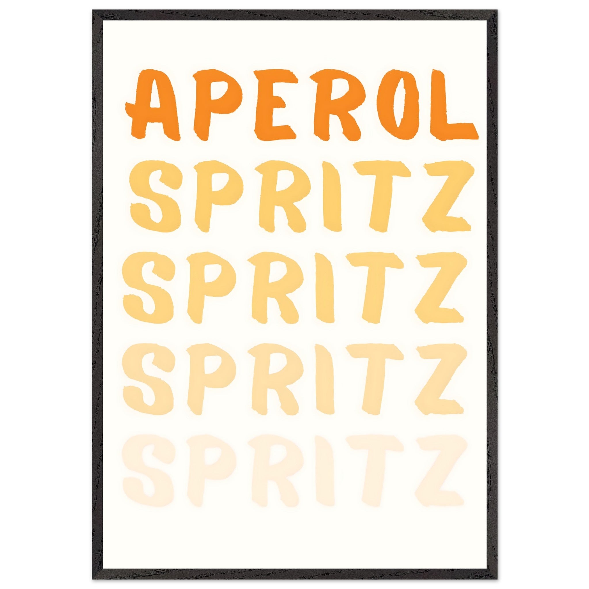 Artfulprints Poster met Lijst Aperol Spritz - Written  - 70x100 cm - Oranje